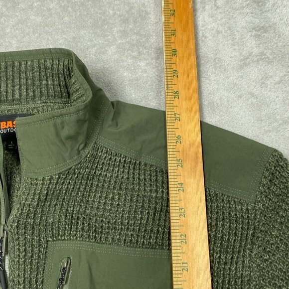Bass Outdoor Mixed Sweater Deep Depths Green L NWT 6387 - Picture 8 of 9